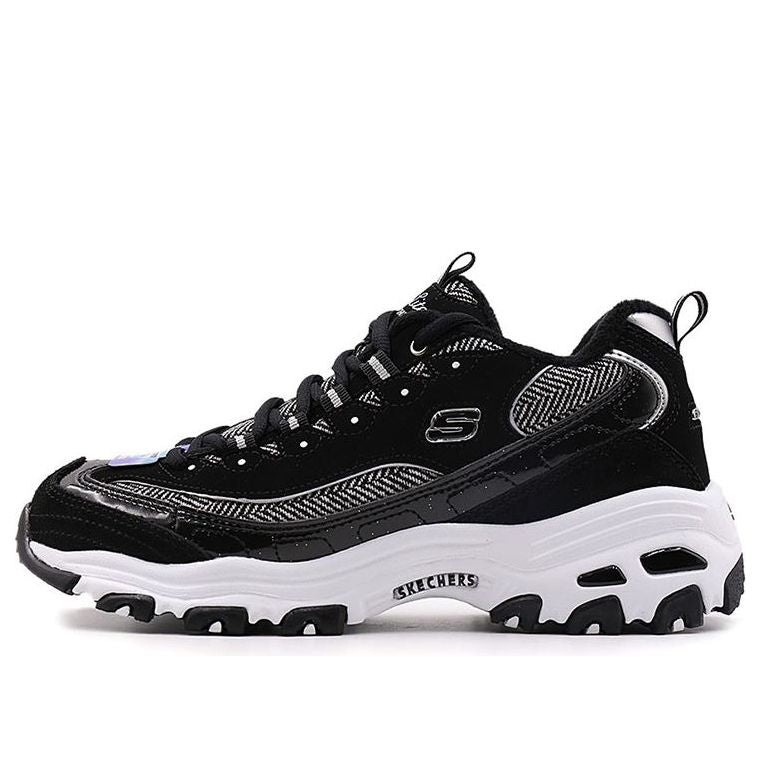 (WMNS) Skechers D Lites Low-Top Running Shoes Black/White 66666036-BKW