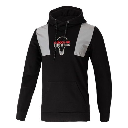 adidas originals Printing Reflective hooded Pullover Sports Black FT5852