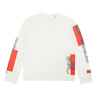 HERON PRESTON Fw22 Gothic Color Block Long-Sleeve T-shirt 'White Orange' HMAB026F22JER0020122