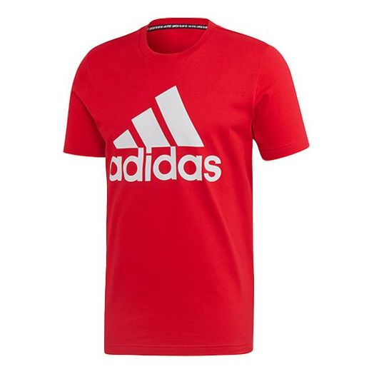 adidas Large Logo Sports Stylish Short Sleeve Red FL3943