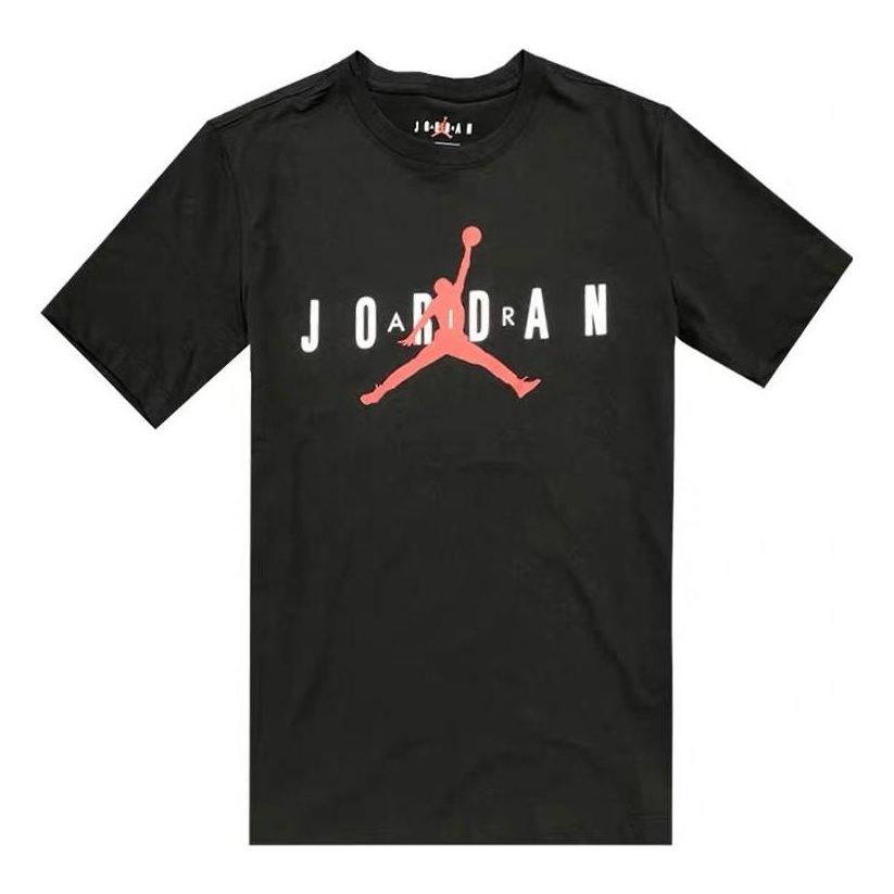 Men's Nike Logo Printing Pattern Round Neck Pullover Short Sleeve Black T-Shirt CJ9571-010