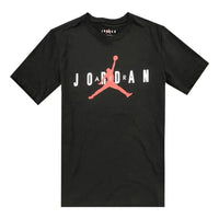 Men's Nike Logo Printing Pattern Round Neck Pullover Short Sleeve Black T-Shirt CJ9571-010