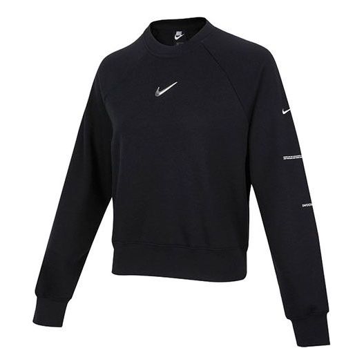 (WMNS) Nike Sportswear Swoosh French Terry Crew Sweatshirt 'Black' DN4835-010