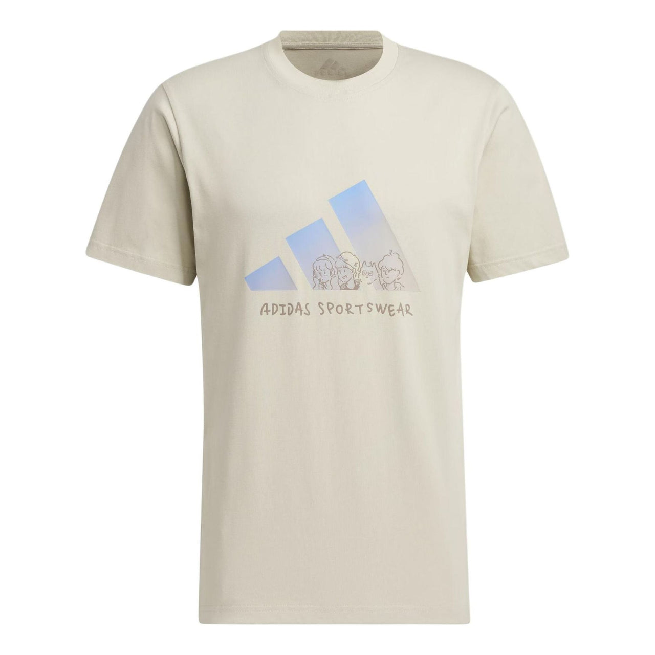 adidas Graphic T-Shirt Asia Sizing 'White Blue' JP4585