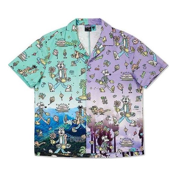 Li-Ning x Steven Harrington Graphic Leisure Shirt 'Green Purple' ASHR139-1