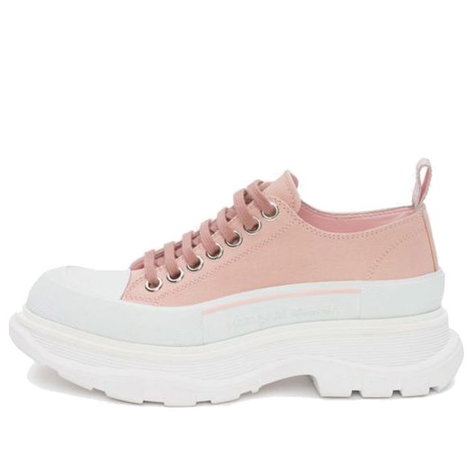 (WMNS) Alexander McQueen Tread Slick Low Lace Up 'Light Pink White' 611705W4LR19243