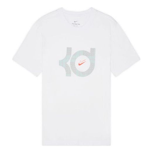 Nike Dri-FIT KD Logo Geometry Pattern Printing Solid Color Short Sleeve White DQ1876-100