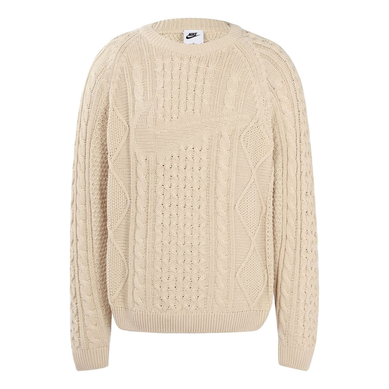 Nike Solid Color Round Neck  Knit Long Sleeves Wool Sweater Men's  Yellow DQ5177-206
