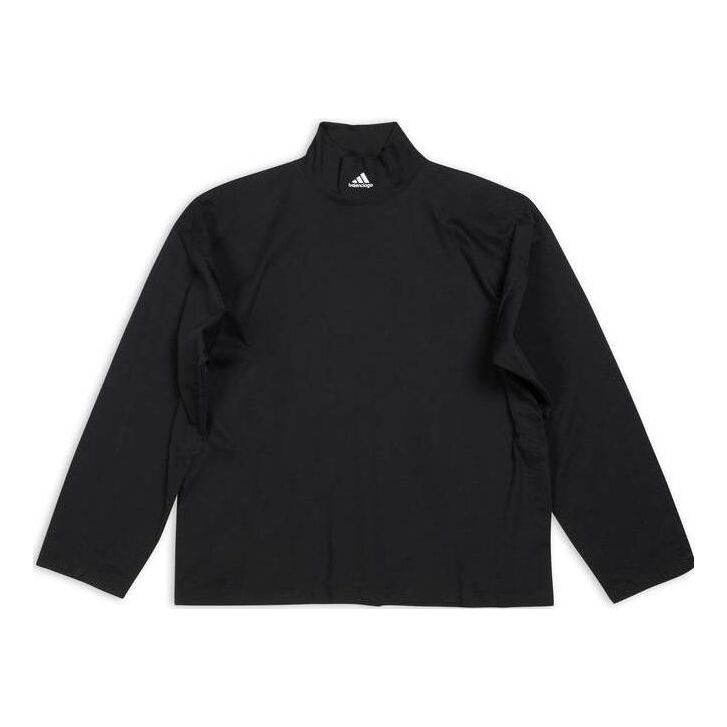 Balenciaga x adidas High Neck Long Sleeve T-shirt 'Black' 724591TNVP81070