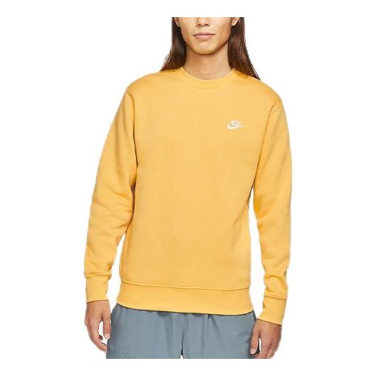 Nike Sportswear Club Fleece Round Neck Pullover 'Bright Yellow' BV2663-761