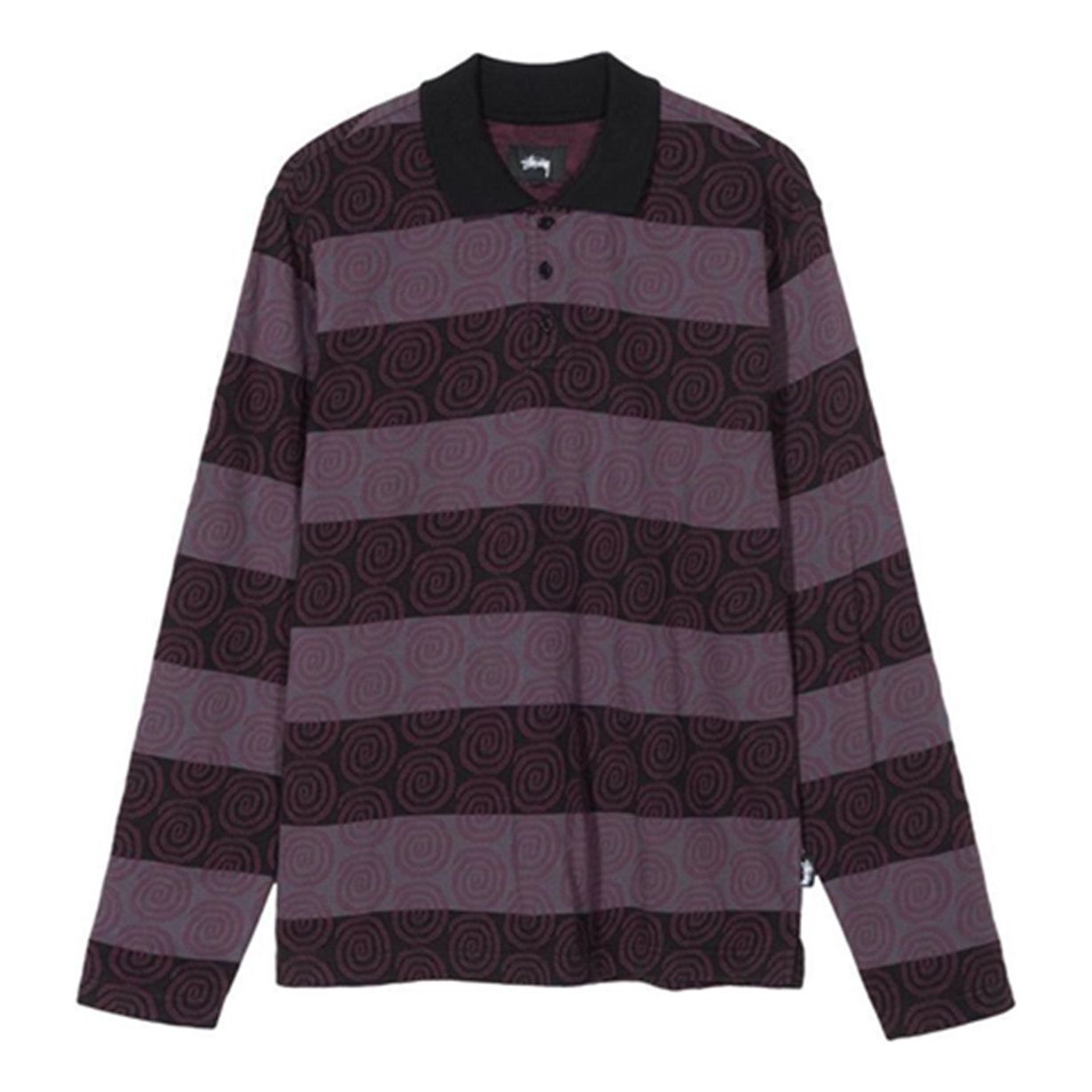 Stussy Long Sleeve Swirl Polo Shirt 'Rugby' 1140174