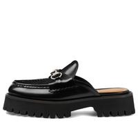 (WMNS) Gucci Mule with Horsebit 'Black Leather' 764207-DS800-1000