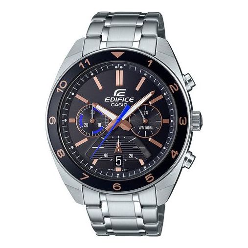 CASIO Waterproof EDIFICE Quartz Stainless Steel Strap Mens Silver Analog/Digital Combo EFV-590D-1AVUPFD