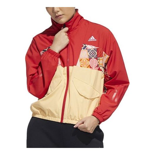 (WMNS) adidas CNY Colorblock Sports Jacket Red HI3265