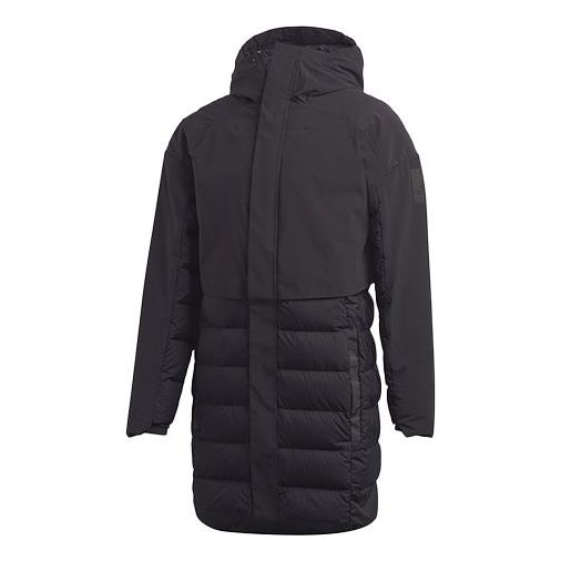 adidas Outdoor Casual Sports Windproof Stay Warm hooded down Jacket Black DZ1421