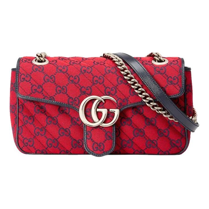 (WMNS) Gucci Marmont Shoulder Messenger Bag 'Red Navy Blue' 443497-2UZCV-6477