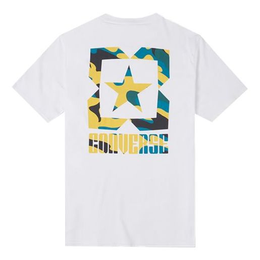 Men's Converse Casual Sports Breathable Camouflage Printing Short Sleeve White 10023369-A02