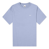 Nike Solo Swoosh Small Label Logo Solid Color Sports Round Neck Short Sleeve Blue CV0559-512