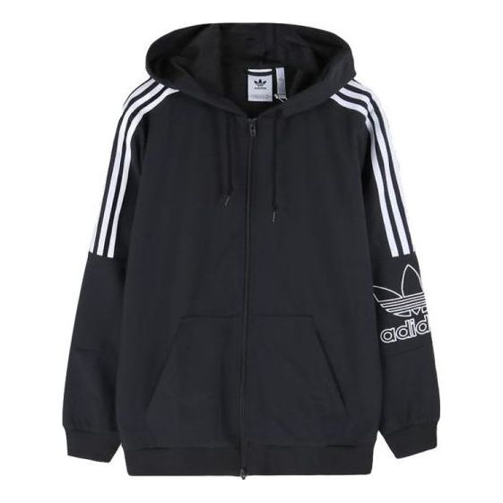 adidas originals Putline FullZip Hooded Jacket 'Black White' DX3853