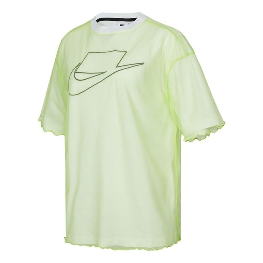 (WMNS) Nike As Nike Sportswear Tulle Ss Top Nike Sportswear Tee Yellow DD4530-736