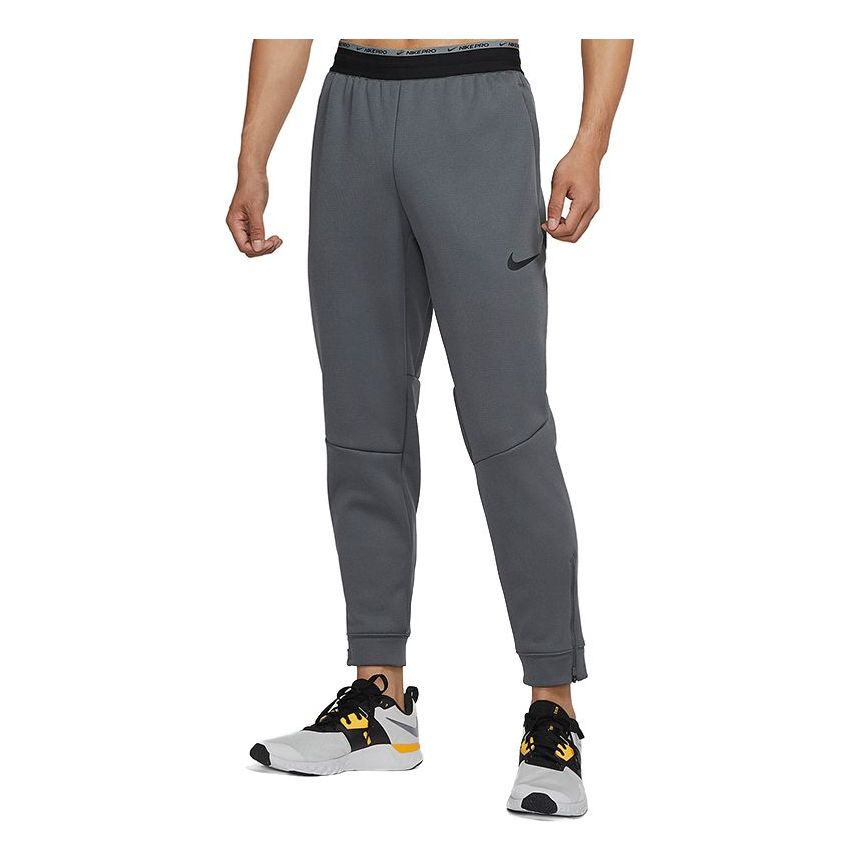 Men's Nike Np TF Turf Thrma Sphr Fleece Lined Stay Warm Sports Knit Bundle Feet Long Pants/Trousers Dark Grey DD2123-068