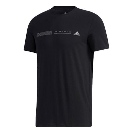 adidas Minimalistic logo Solid Color Short Sleeve Black GL5623