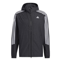adidas M 3ST 247 CL JK Contrasting Colors Stripe Sports Hooded Jacket Black HC9962