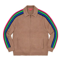 Supreme Sleeve Stripe Zip Up Sweater 'Brown Blue Green Red' SUP-SS23-189