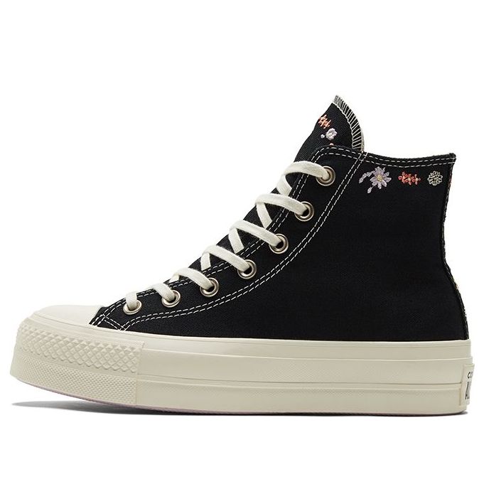 (WMNS) Converse Chuck Taylor All Star Lift Platform High 'Embroidered Floral - Black' A01592C