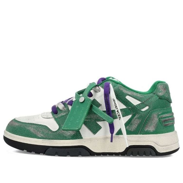 Off-White Out Of Office Vintage Leather 'Green White Purple' OMIA189F22LEA0110155