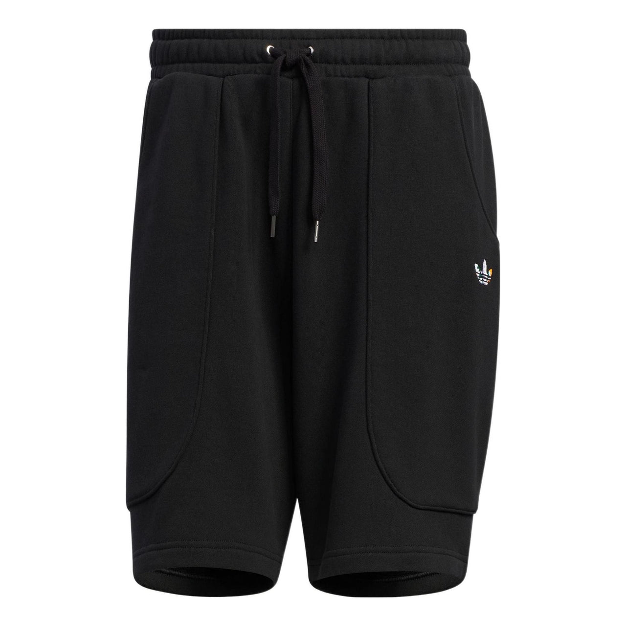Men's adidas originals Solid Color Micro Mark Loose Athleisure Casual Sports Shorts Black HR6447