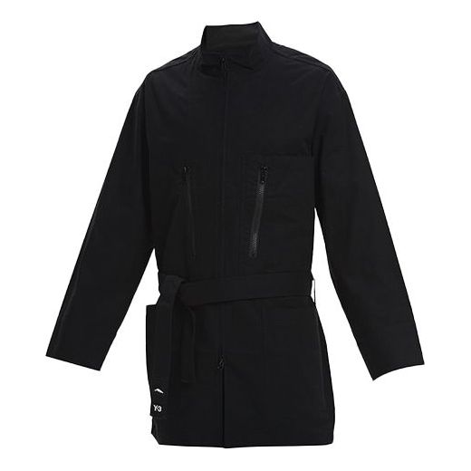 Men's Y-3 mid-length Stand Collar Casual Jacket Black GK4795
