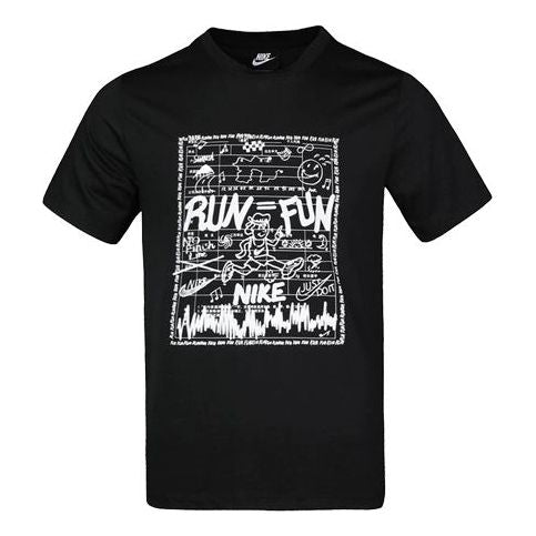 Nike RUN FUN Printing Short Sleeve Black CZ8686-010