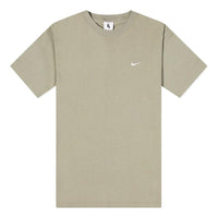 Nike SS22 Solo Swoosh Small Label Logo Solid Color Sports Round Neck Short Sleeve Light Brown CV0559-320