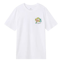 Nike Sportswear Back Alphabet Geometry Printing Sports Round Neck Short Sleeve White DQ1079-100