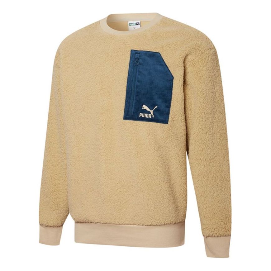 PUMA Retro Sherpa Crew Neck Sweatshirt 'Brown' 534814-12