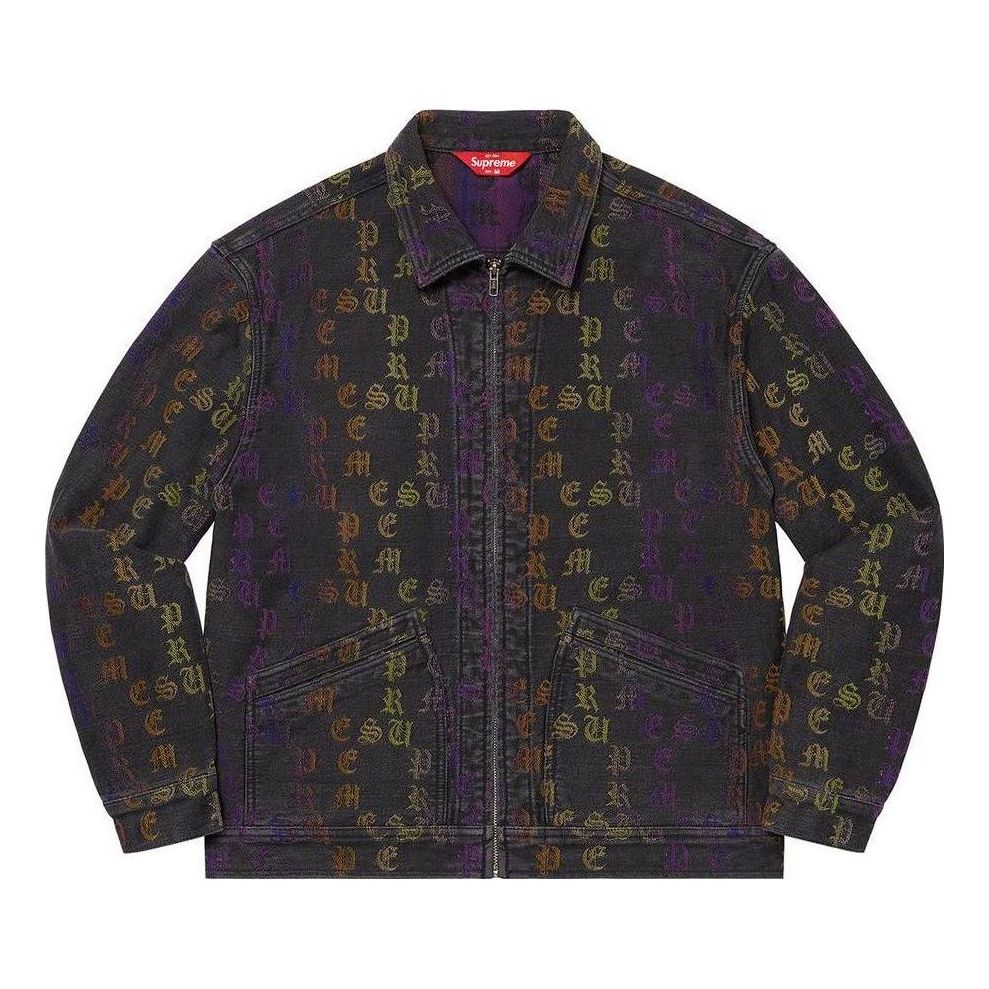 Supreme Gradient Jacquard Denim Work Jacket 'Black Purple Yellow' SUP-SS22-711