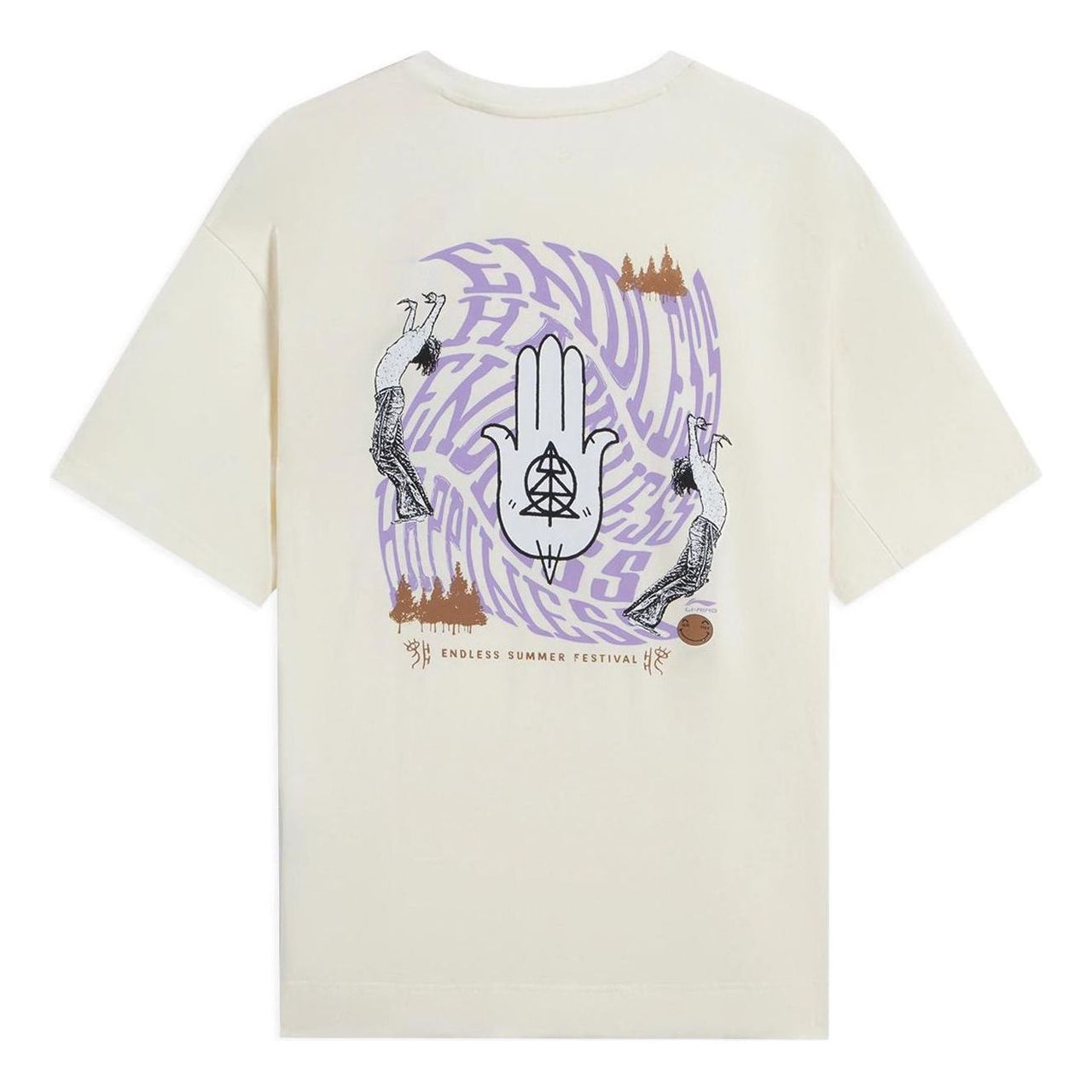 Li-Ning Endless Summer Festival Graphic Loose Fit T-shirt 'Beige' AHSSB09-2