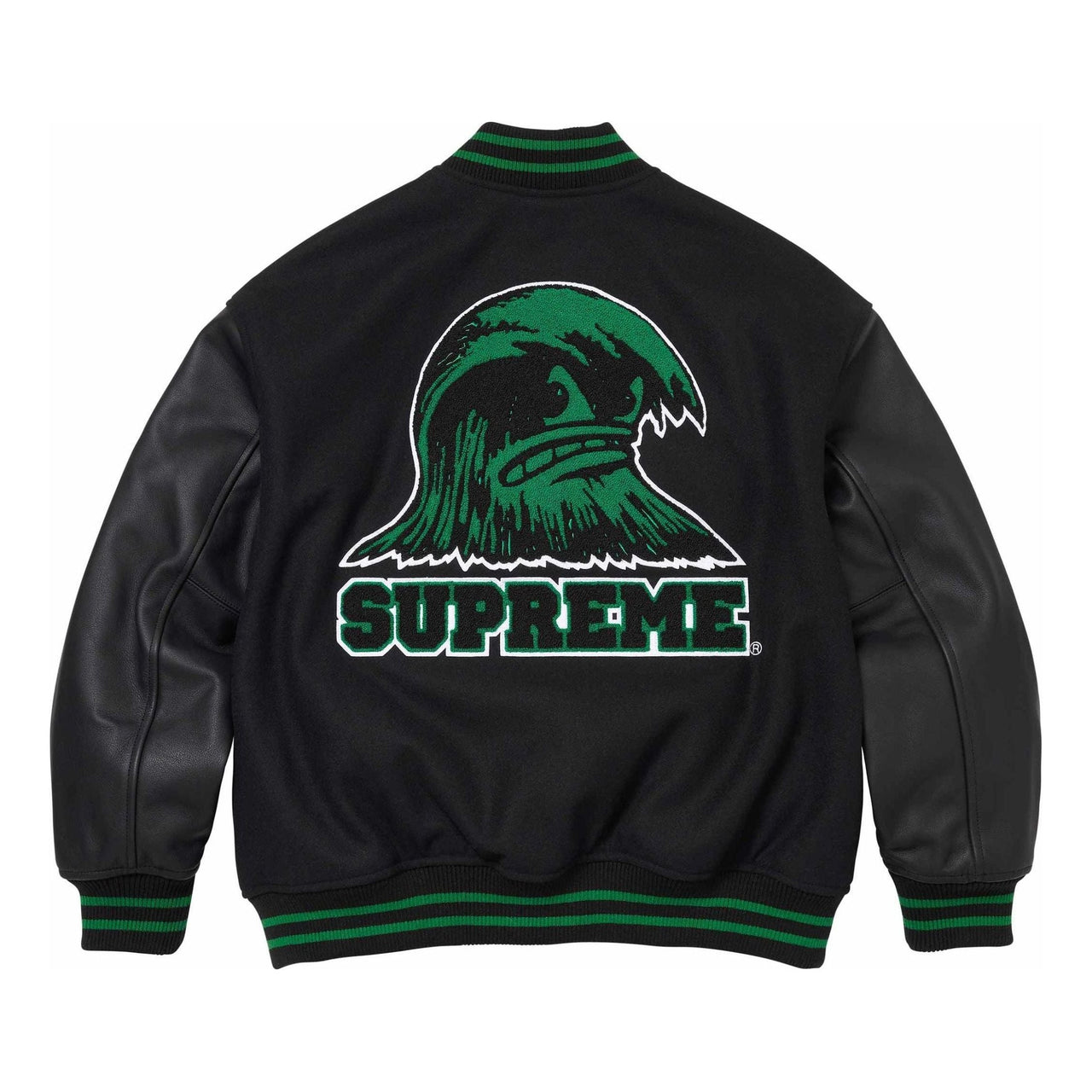 Supreme Wave Varsity Jacket 'Black Green' SUP-SS24-180