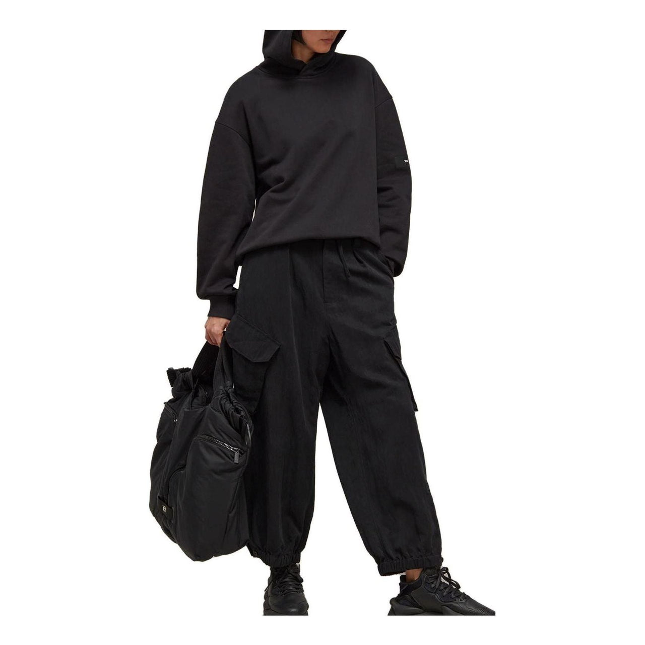 adidas Y-3 Crinkle Twill Cargo Pants 'Black' H63086