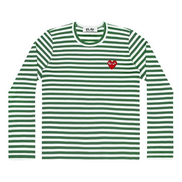 COMME des GARCONS PLAY Striped Long-Sleeve T-Shirt 'Green' AZ-T164-051-3