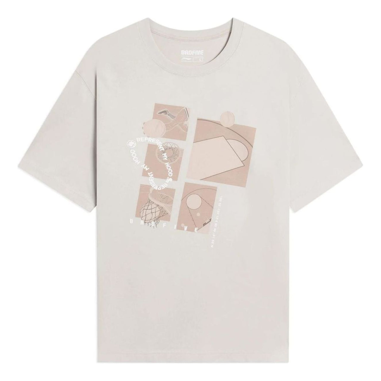 Li-Ning BadFive Hood Graphic Shanghai City Limited T-shirt 'Grey' AHSSB03-1