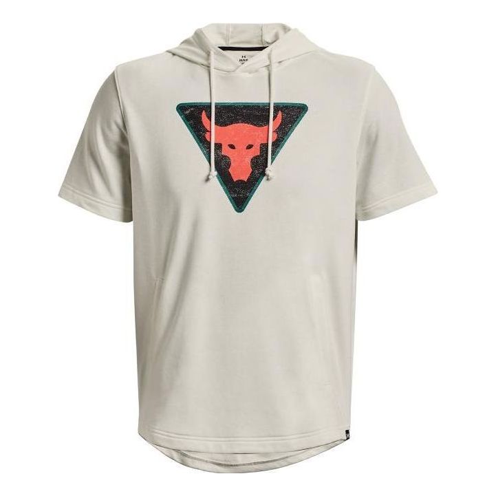 Under Armour Project Rock Terry Short Sleeve Hoodie 'Cream White' 1378019-130