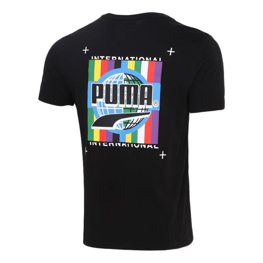 PUMA Graffiti Photo Print Short Sleeve T-Shirt 'Black Blue Red' 531307-01