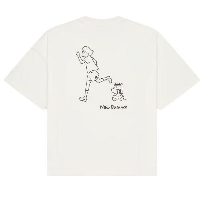 (WMNS) New Balance Running Graphic T-Shirt 'White' AWT42319-CIC