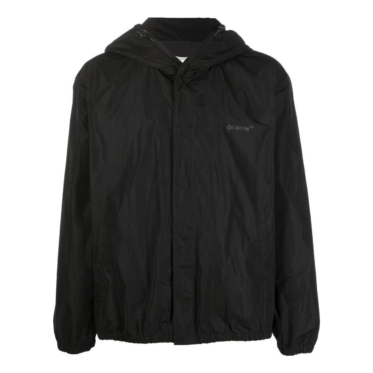 Men's Off-White FW22 Back Classic Logo Printing Hooded Jacket Ordinary Version Black OMEB035C99FAB0011010