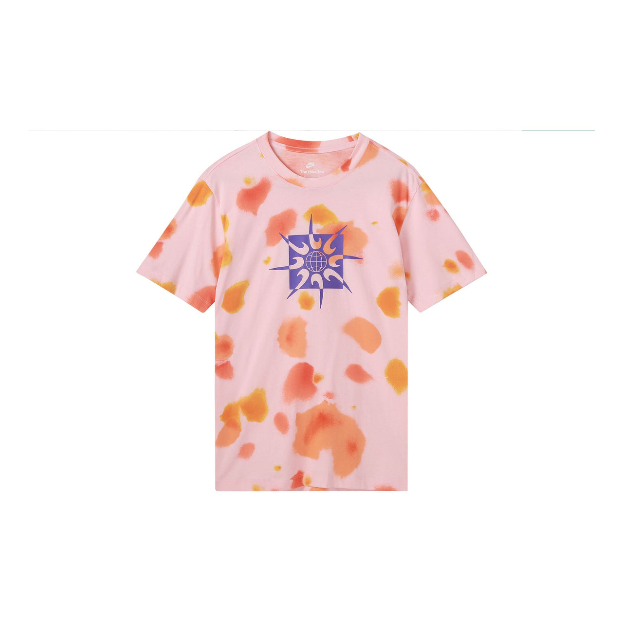 Men's Nike Tie Dye Geometry Pattern Casual Round Neck Short Sleeve Orange T-Shirt DQ1068-610