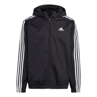 adidas Essentials 3-Stripes Woven Windbreaker 'Black' IB0384