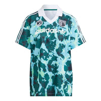 (WMNS) adidas Allover Print Short Sleeve Jersey 'Green Blue' IR9809