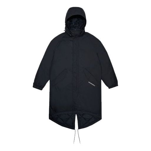 Converse Down Long Trench Coat 'Black' 10019985-A01